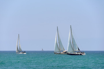 Fototapeta premium Sailing in the Mediterranean sea