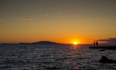 Obraz na płótnie Canvas beautiful sunset at sea in sicily