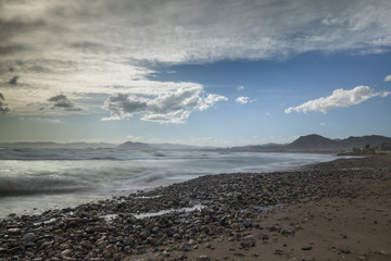 la azohia in murcia, spain on a windy day
