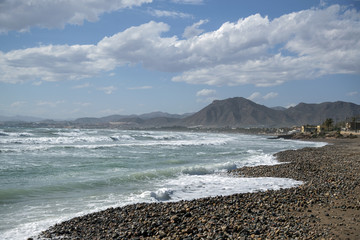 la azohia in murcia, spain on a windy day