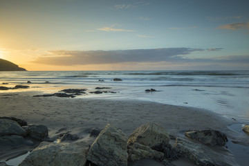 Fototapeta na wymiar wales beach sunset in UK