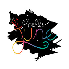 Hello June hand lettering