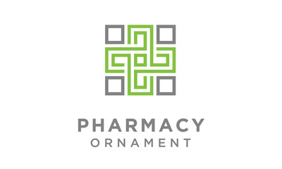 Artistic Cross Pharmacy Medical Hospital Pattern logo design inspiration