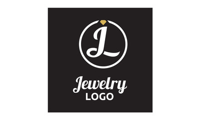 Diamond Jewelry Initial JL Circular logo design inspiration