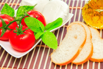 Mozzarella With Tomato And Basil