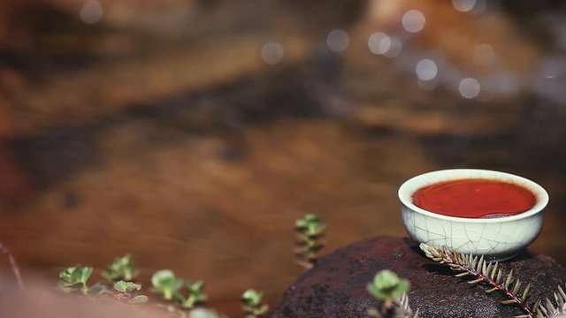 Black Chinese Tea Run River 