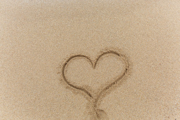 Heart on the sand