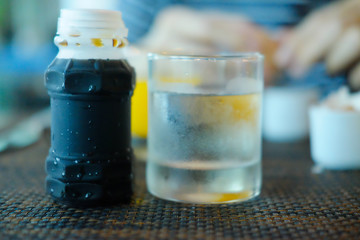 Thai iced black coffee signature local beverage