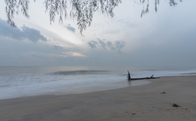 Fototapeta na wymiar Wave on beach of southern Thailand.