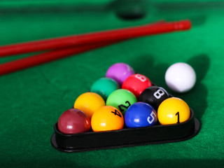 Billiard balls, children's toy. Object.