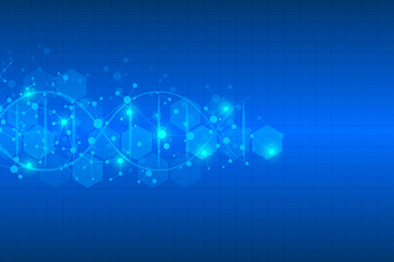 Molecular structure background. Genetic and science research.