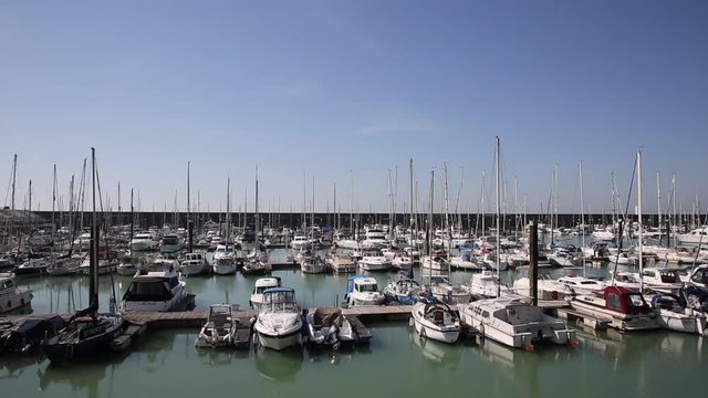 Brighton marina with boats and yachts East Sussex England UK