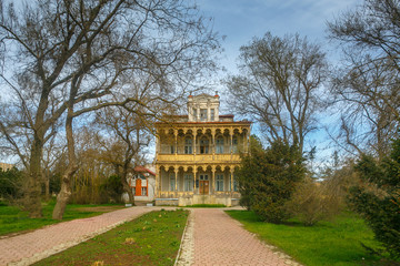 Old wooden landmark building in Crimea