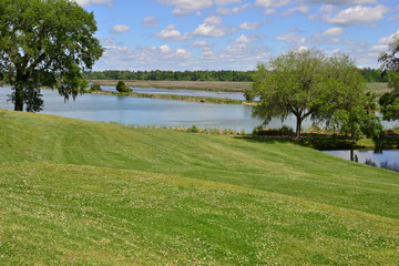 Gardens and a lake at an old Plantation in South Carolina

