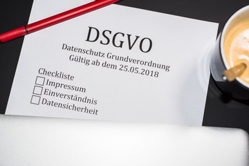 Checkliste für die DSGVO - Datenschutz Grundverordnung