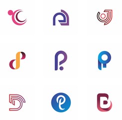 logo set design for education, application, company, and idea
