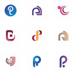 logo set design for education, application, company, and idea
