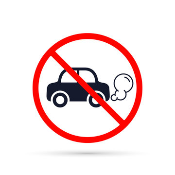 No idling or idle reduction transport sign on white background. vector isolated illustration