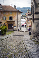 Fototapeta na wymiar Orta (Novara): old city centre. Color image