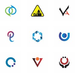 logo set design for business, symbol, abstract and decoration
