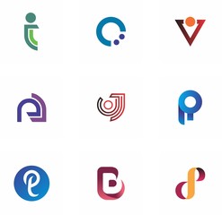 logo set design for business, symbol, abstract and decoration