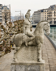 Monument rider on a horse.