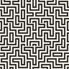 Stylish lines lattice. Ethnic monochrome texture. Abstract geometric background design. Vector seamless pattern.