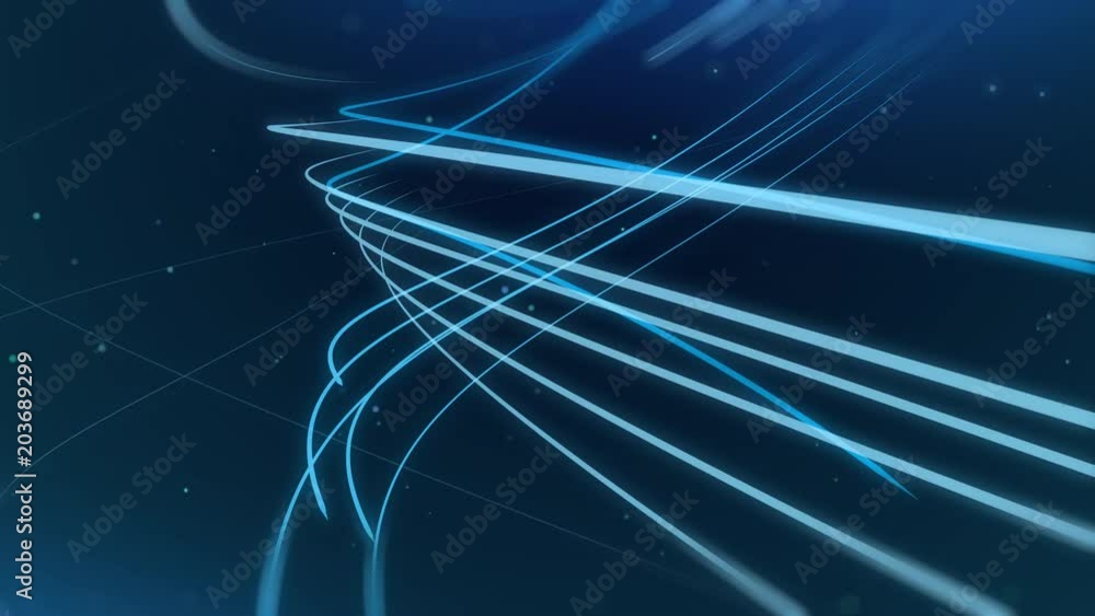 Poster Abstract line background animation with particle shiny glitter effect