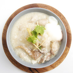 porridge rice in ceramic bowl