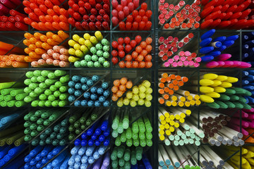 Colorful plastic pens