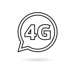 4G line icon, 4g network icon