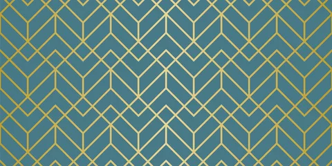 Gordijnen Luxe geometrische patroon. Naadloze Vectorlijnen. Gouden blik. © Aylin Art Studio