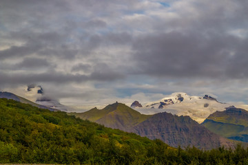 Wild and cold landscape with cloudy sky, near Skaftafell, Skaftafellsjökull Glacier, Vatnajökull National, Iceland
