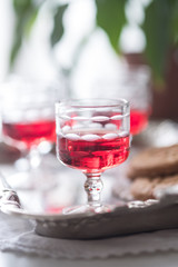 vintage aperitif in beautiful glasses
