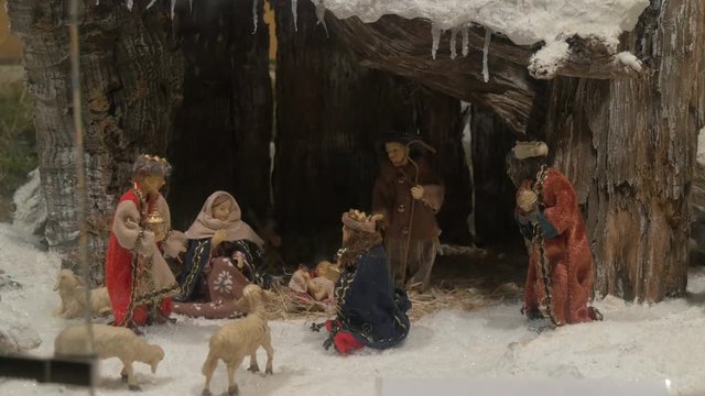 Nativity scene with figurines