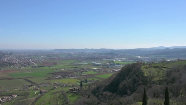 Panoramic view of Montecchio Maggiore seen from the Romeo's Tower , Veneto