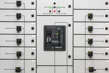 Industrial electrical switch panel in a biomass boiler house