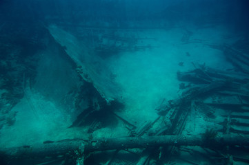 Shipwreck of old boat