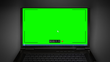 laptop monitor cctv display dark background