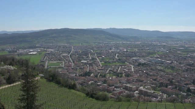 Panoramic view of Montecchio Maggiore seen from the Romeo's Tower , Veneto