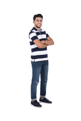 a young man crossed arms