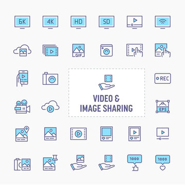 Video & Image Sharing Icon Set