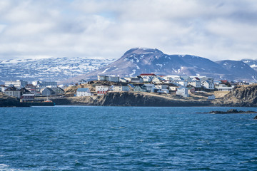 Fototapeta na wymiar Blick auf Stykkisholmur, Island 