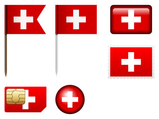 Fototapeta premium Switzerland flag set