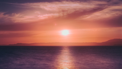 Fototapeta na wymiar sunset sun sea