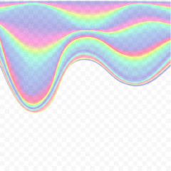 Holographic glitch flowing down - vector illustration on transparent background