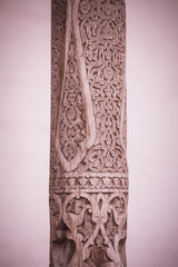 Wooden pole Arabic decorations