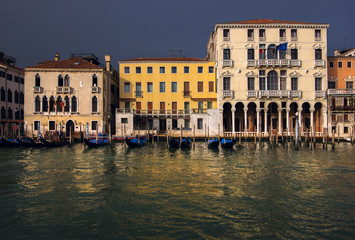 Fototapeta na wymiar Journey through the Grand Canal. The streets of Venice. Italy.