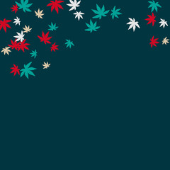 Cute vegetative pattern with simple small leaves for a greeting card or poster. Vector background for spring or summer design