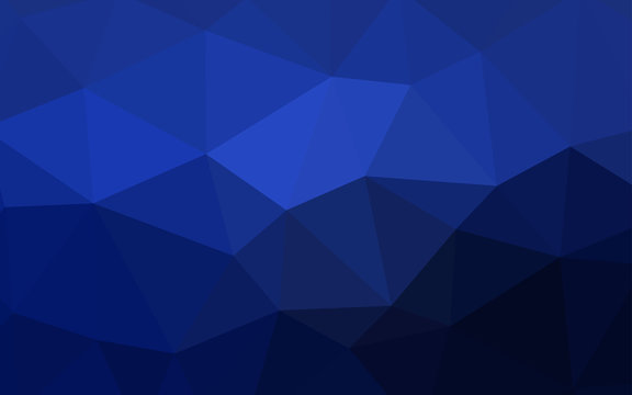 Dark BLUE vector polygon abstract background.